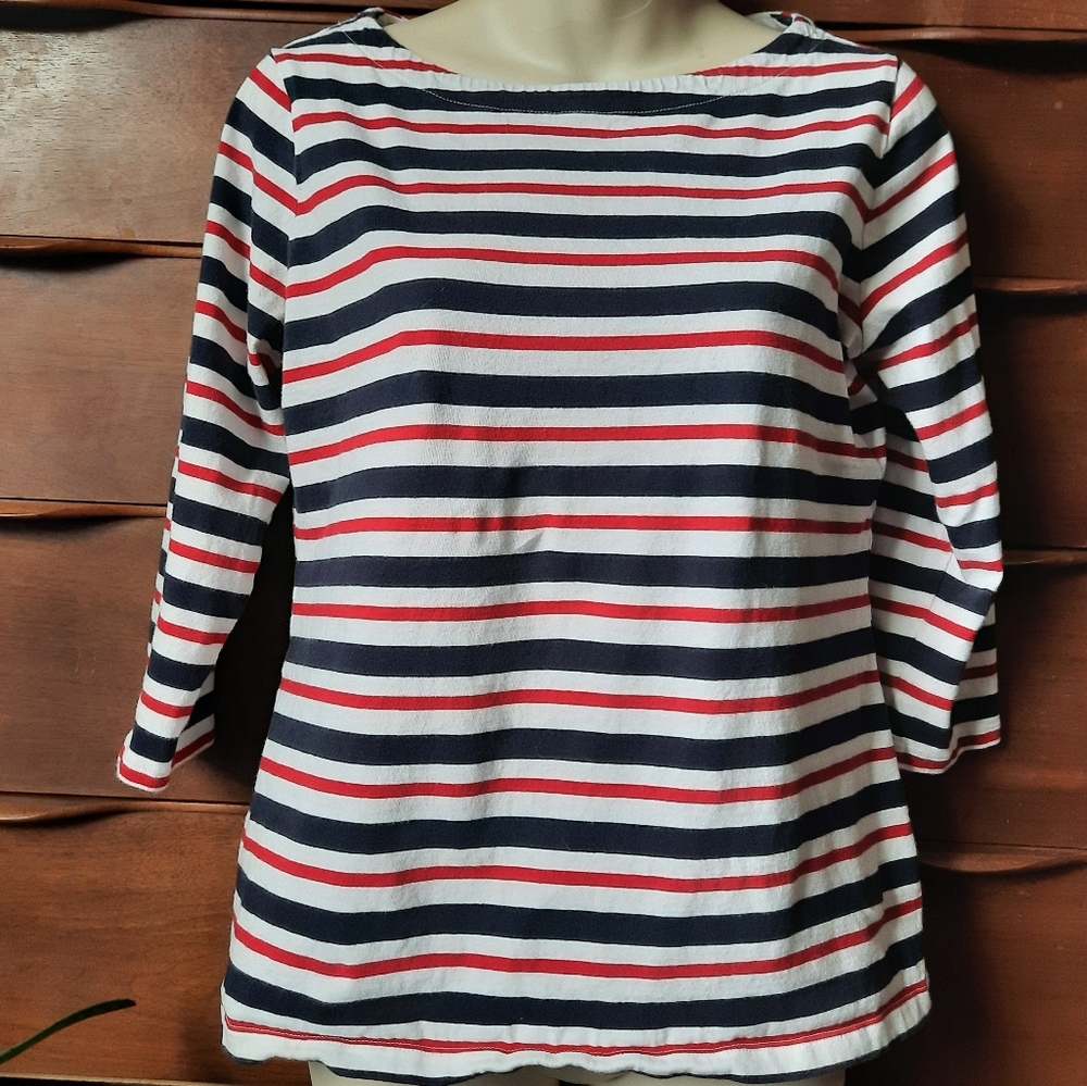 Sailor Striped Liz Claiborne 3/4 Sleeve